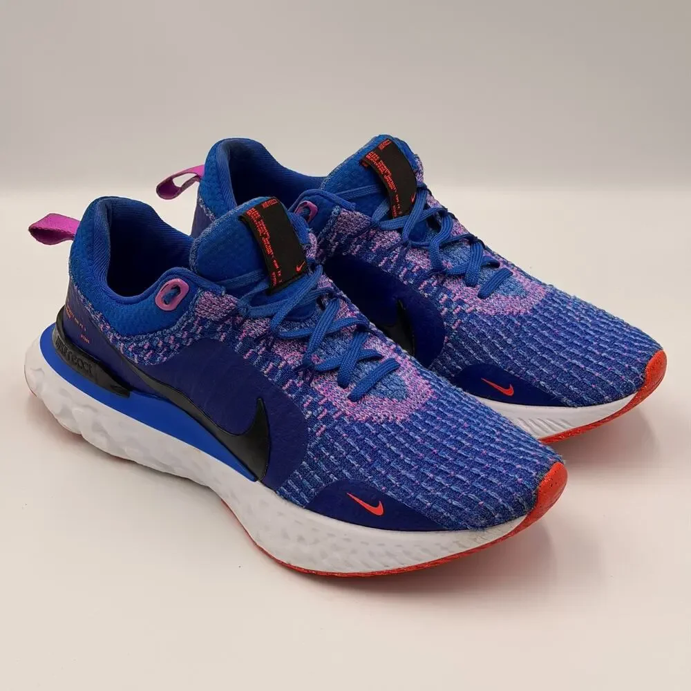 Nike React Infinity Run Flyknit 3 Womens Blue/Crimson DZ3016-400 Size US 8.5